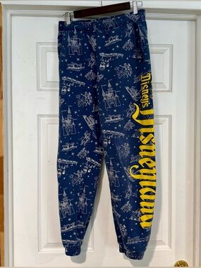 Disney 100 Anniversary Disneyland Park Retro Icons Navy Fleece Sweatpants